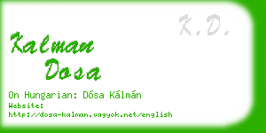 kalman dosa business card